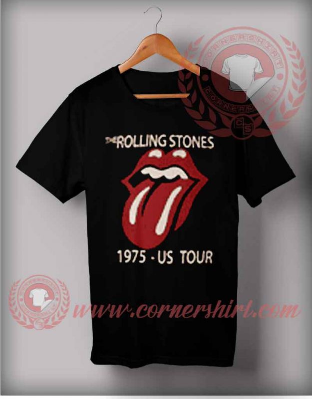 The Rolling Stones 1975 Us Tour T Shirts Cheap Custom Made T Shirts 9498