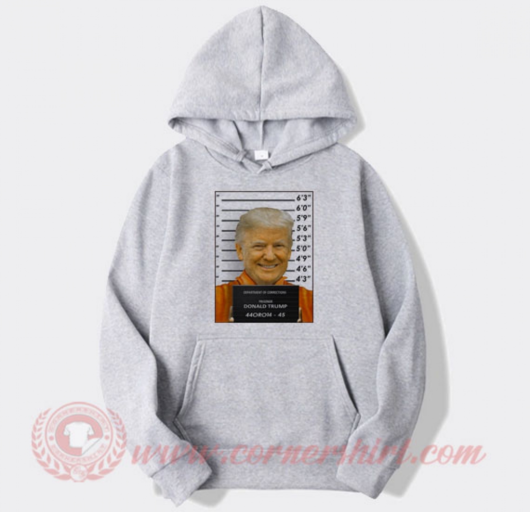 Donald Trump Mugshot Custom Hoodie | Mugshot Shirt | Cornershirt.com