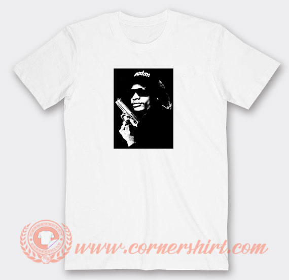 Eazy E With Gun T-shirt On Sale- Cornershirt.com