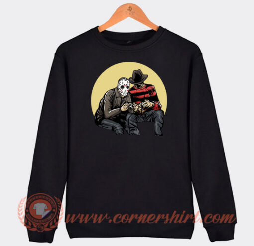 Horror-Scary-Movie-Villains-Playing-Video-Games-Sweatshirt-On-Sale