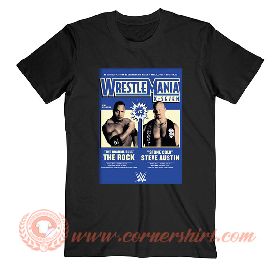 The Rock Stone Cold WrestleMania Poster T-Shirt On Sale - Cornershirt.com